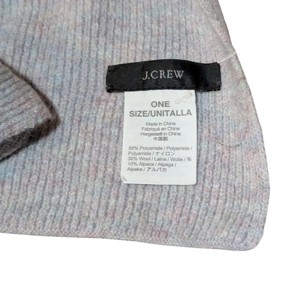 J Crew Scarf Rib Knit Alpaca Wool Blend Soft Rectangle Wrap Transitional Preppy
